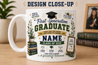 Personalized First Generation Graduation Mug – Custom Name & Year Gift