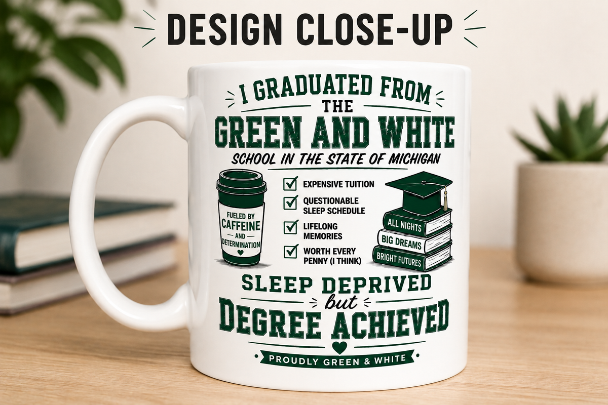 Graduated From the Green & White Mug