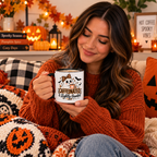 Caffeinated & Slightly Haunted Mug – Funny Halloween Coffee Mug