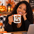 No Tricks Until Coffee Halloween Mug