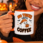 No Tricks Until Coffee Halloween Mug