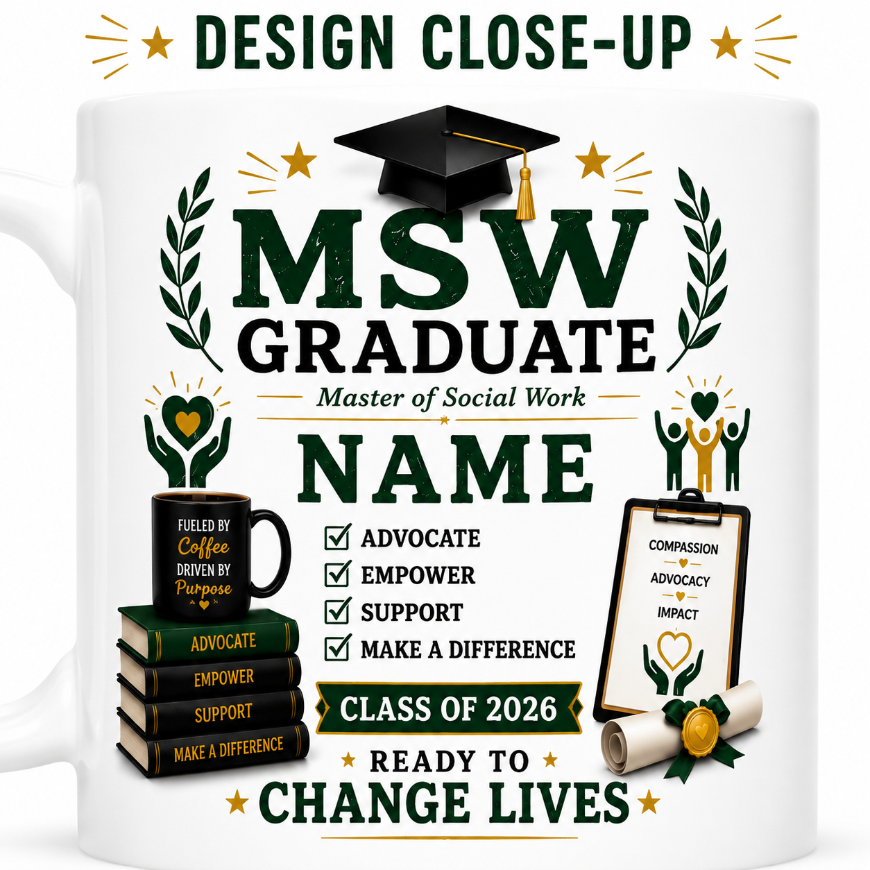 Personalized MSW Graduate Mug