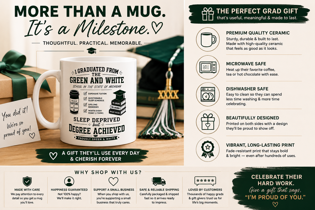 GRADUATED FROM THE GREEN & WHITE – 3 Mug Bundle